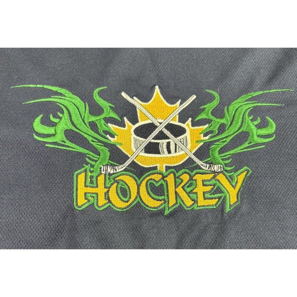 Hockey Jersey Size S Blue Green Boys Embroidered LIKE NEW Puck Sticks Dragons - Picture 2 of 10